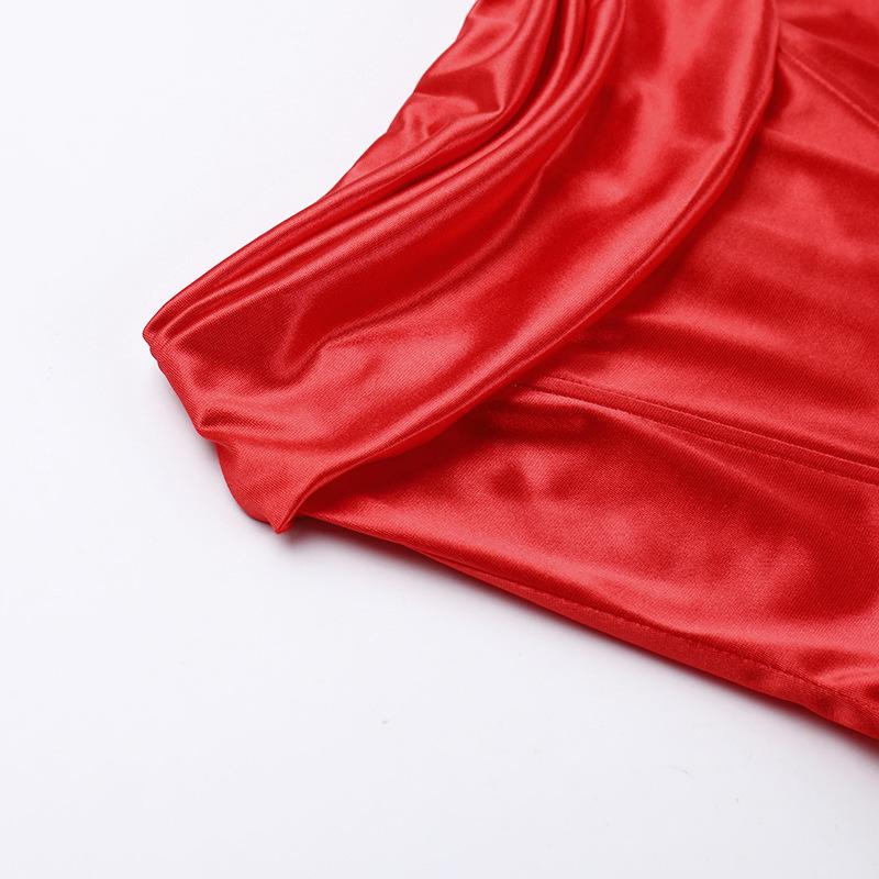Vestido mini de tubo liso con espalda descubierta y fruncido con cremallera 