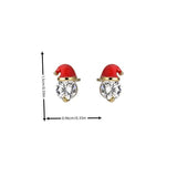 Pendientes con decoración de gorro de Papá Noel con diamantes de imitación
