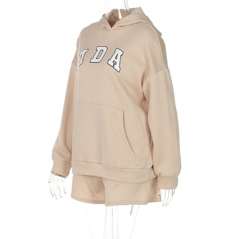 Long sleeve hoodie "ADA"pattern pocket pant set
