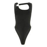 Body uni irrégulier à boutons creux en O 