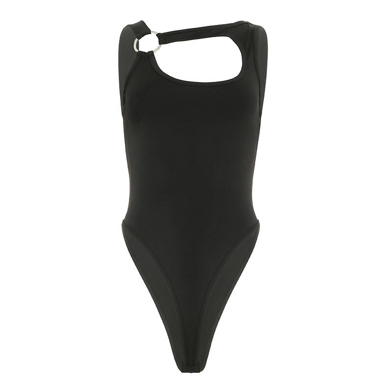 Body uni irrégulier à boutons creux en O 