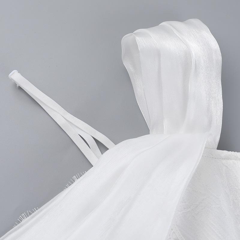 Haut caraco corset à lacets avec ourlet en dentelle et épaules dénudées 