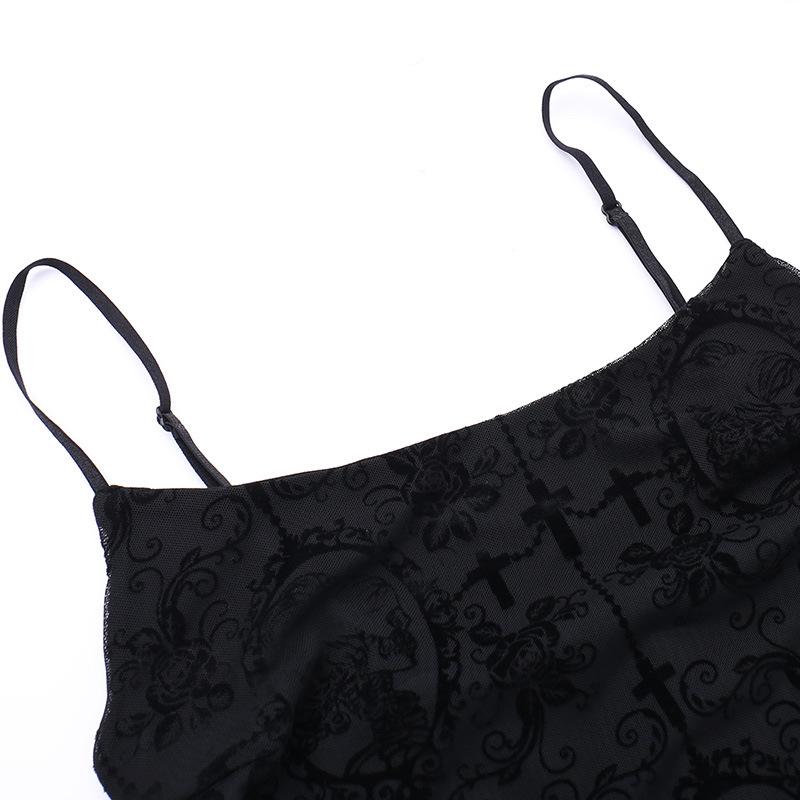 Vestido largo camisola liso con escote en U, estampado cruzado y espalda descubierta 