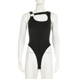 Body uni irrégulier à boutons creux en O 