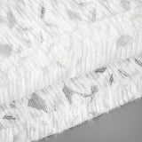 One shouler drawstring lace fluffy top