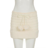 Minifalda lisa, ahuecada, esponjosa y con cordón ajustable 