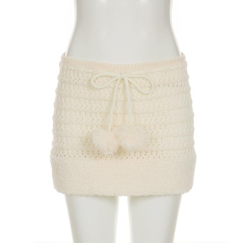 Minifalda lisa, ahuecada, esponjosa y con cordón ajustable 