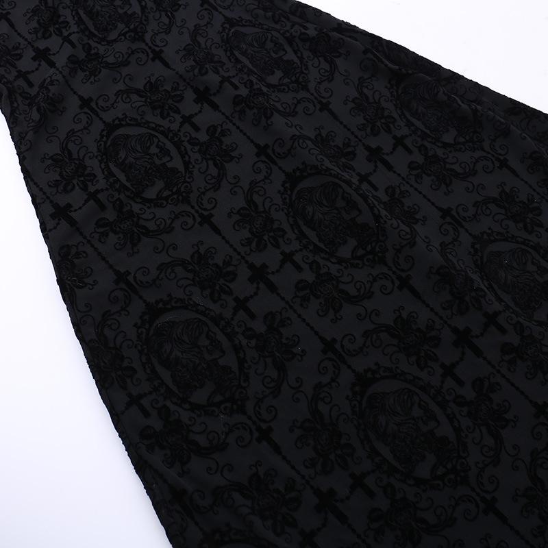 Vestido largo camisola liso con escote en U, estampado cruzado y espalda descubierta 