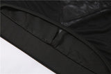 Conjunto de pantalón de tiro medio de malla hueca con cuello redondo 