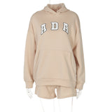 Long sleeve hoodie "ADA"pattern pocket pant set