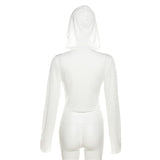 Long sleeve hoodie cowl neck solid crop top