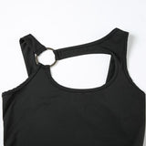 Body uni irrégulier à boutons creux en O 