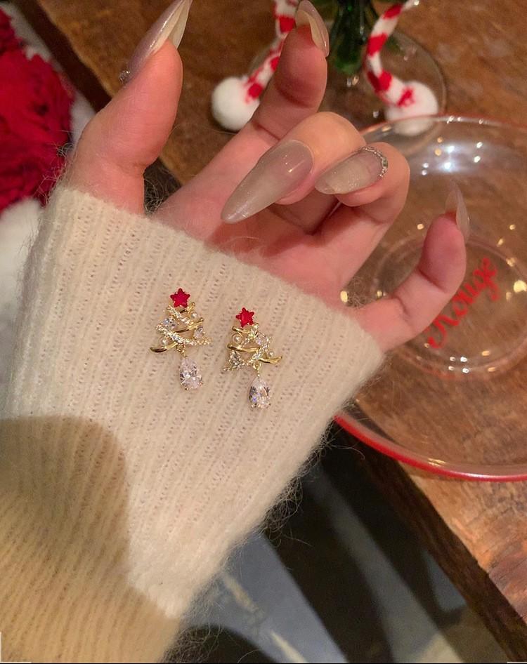 Boucles d'oreilles pendantes en forme de nœud papillon, décoration de sapin de Noël