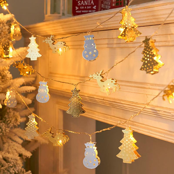 Lámpara decorativa de árbol de Navidad dorada