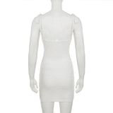 Robe courte en dentelle à col en U et à nouer soi-même avec appliques florales 