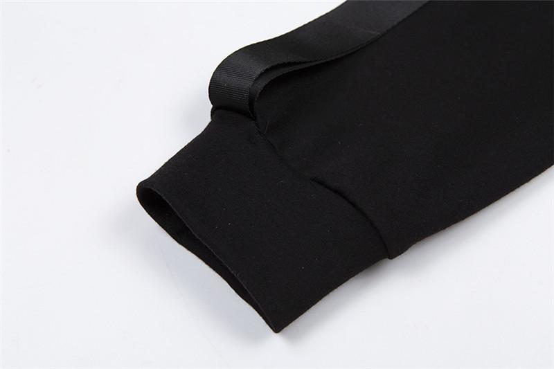 One shoulder long sleeve button irregular buckle top