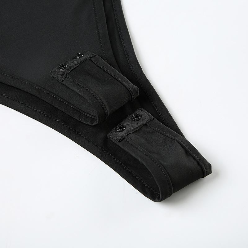 Body uni irrégulier à boutons creux en O 