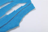 Minivestido de patchwork de malla de punto con cuello redondo 