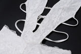 Halter self tie lace hem hollow out mini dress