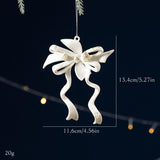 Decoración de árbol de Navidad con lazo blanco
