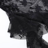 Vestido mini de tubo irregular con apliques cruzados de encaje 