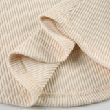 Round neck long sleeve lace ribbed solid top