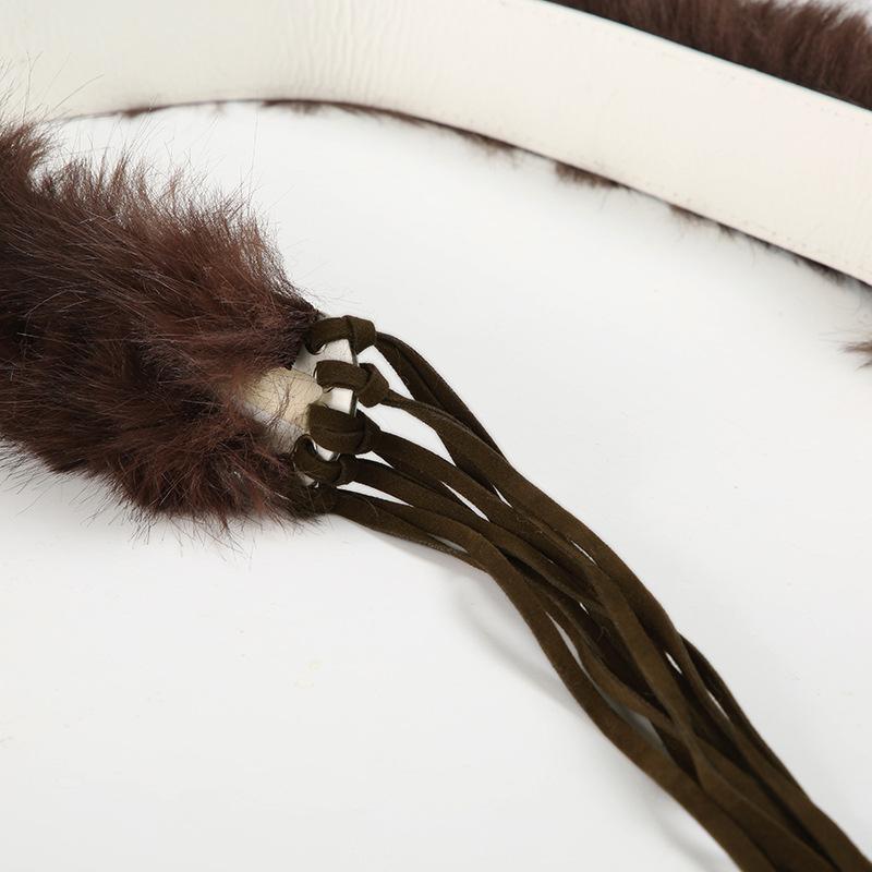 Ceinture décorative à nouer soi-même en cuir PU moelleux 