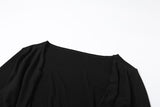 Top de dos piezas liso con apliques de estrellas y manga larga 
