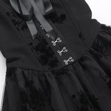 Robe midi à volants, smockée, boutonnée, ruban, imprimé fleuri 