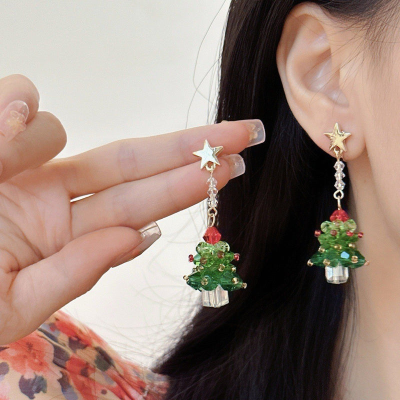Boucles d'oreilles pendantes en forme de nœud papillon, décoration de sapin de Noël