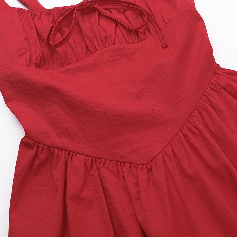 Square neck ruched smocked tank maxi dress