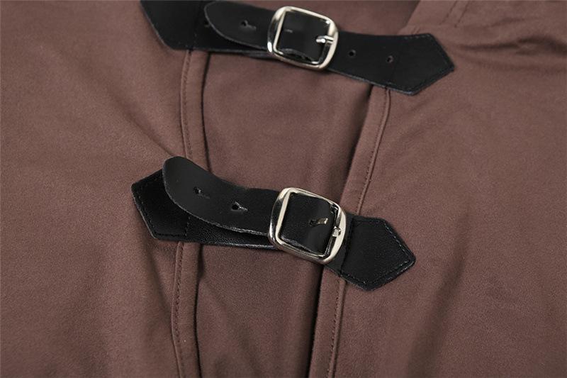 Long sleeve hoodie buckle ruched solid mini dress