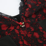 Top camisola sin espalda con apliques de flores y dobladillo de encaje con cuello en V 