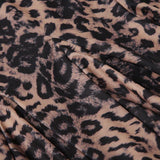 Vestido mini de tirantes con estampado de leopardo y dobladillo de encaje con escote en V 