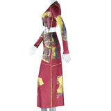 Ensemble jupe longue à manches longues et col en V avec imprimé boutonné 