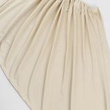 Ruched irregular hollow out solid tube maxi dress