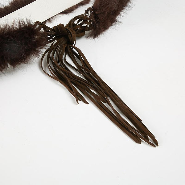 Ceinture décorative à nouer soi-même en cuir PU moelleux 