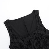 Mini-robe imprimée à ourlet en dentelle et col carré froncé 