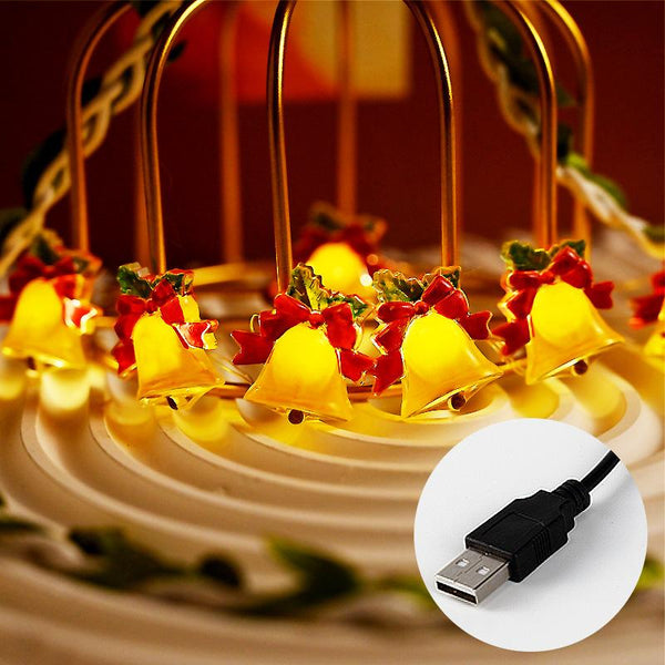 Guirlande lumineuse décorative en forme de cloche en forme de nœud papillon