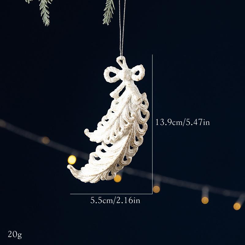 Decoración de árbol de Navidad con lazo blanco