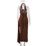 Robe midi froncée en maille irrégulière à fente dos nu 