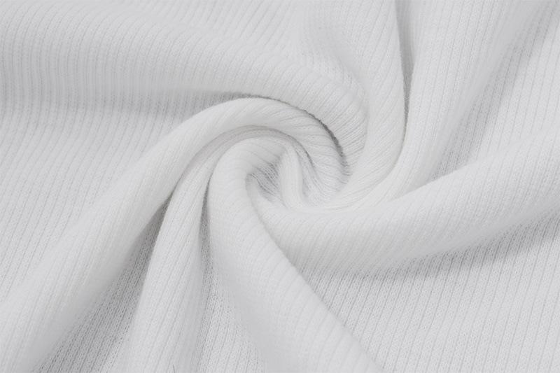 Vestido midi de tubo liso acanalado con volantes y hombros descubiertos 