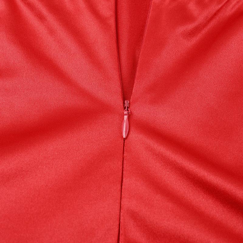 Vestido mini de tubo liso con espalda descubierta y fruncido con cremallera 