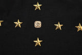 Top de dos piezas liso con apliques de estrellas y manga larga 