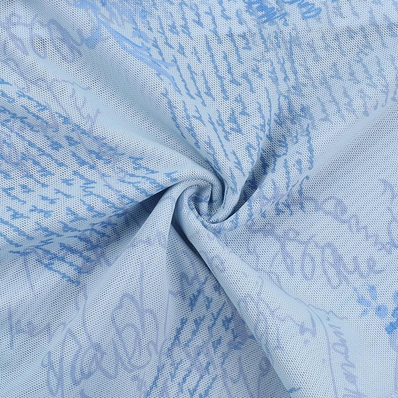 Top camisola sin espalda con cuello en V y estampado de malla 
