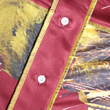 Ensemble jupe longue à manches longues et col en V avec imprimé boutonné 