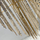 Haut à paillettes avec col en V et pompons à nouer soi-même 
