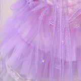 Ruched lace hem self tie ruffle bowknot mini dress