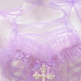 Ruched lace hem self tie ruffle bowknot mini dress