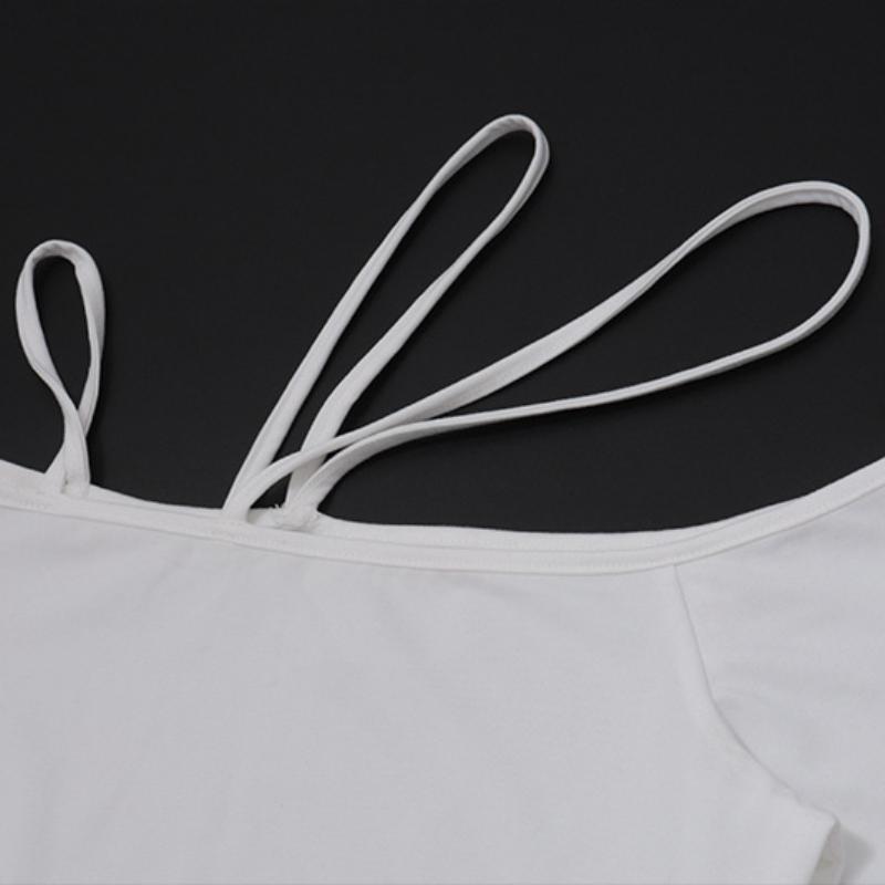 Long sleeve one shoulder hollow out solid top